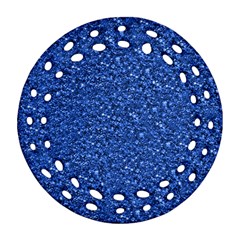 Sparkling Glitter Blue Ornament (Round Filigree) 