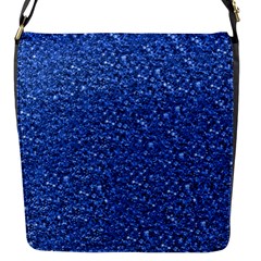 Sparkling Glitter Blue Flap Messenger Bag (S)