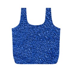 Sparkling Glitter Blue Full Print Recycle Bags (M) 