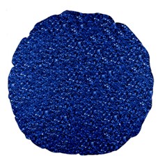 Sparkling Glitter Blue Large 18  Premium Flano Round Cushions