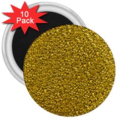 Sparkling Glitter Golden 3  Magnets (10 Pack)  by ImpressiveMoments