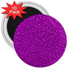 Sparkling Glitter Hot Pink 3  Magnets (10 Pack)  by ImpressiveMoments