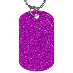 Sparkling Glitter Hot Pink Dog Tag (two Sides) by ImpressiveMoments