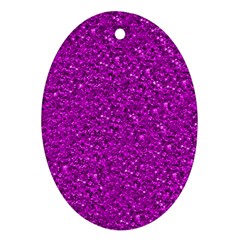 Sparkling Glitter Hot Pink Oval Ornament (two Sides) by ImpressiveMoments