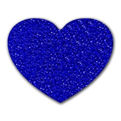 Sparkling Glitter Inky Blue Heart Mousepads by ImpressiveMoments