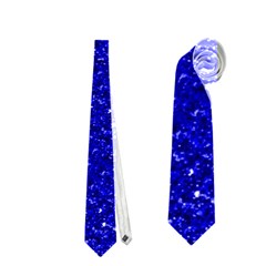 Sparkling Glitter Inky Blue Neckties (two Side)  by ImpressiveMoments