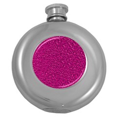 Sparkling Glitter Pink Round Hip Flask (5 Oz)