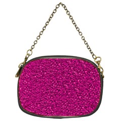 Sparkling Glitter Pink Chain Purses (one Side) 