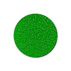 Sparkling Glitter Neon Green Rubber Round Coaster (4 Pack)  by ImpressiveMoments