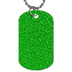 Sparkling Glitter Neon Green Dog Tag (two Sides) by ImpressiveMoments