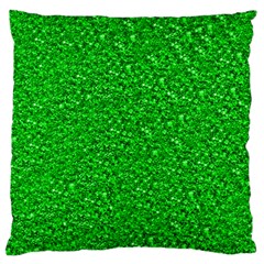 Sparkling Glitter Neon Green Large Flano Cushion Cases (two Sides)  by ImpressiveMoments