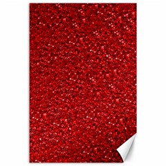 Sparkling Glitter Red Canvas 24  X 36  by ImpressiveMoments