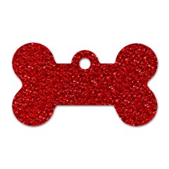 Sparkling Glitter Red Dog Tag Bone (two Sides) by ImpressiveMoments
