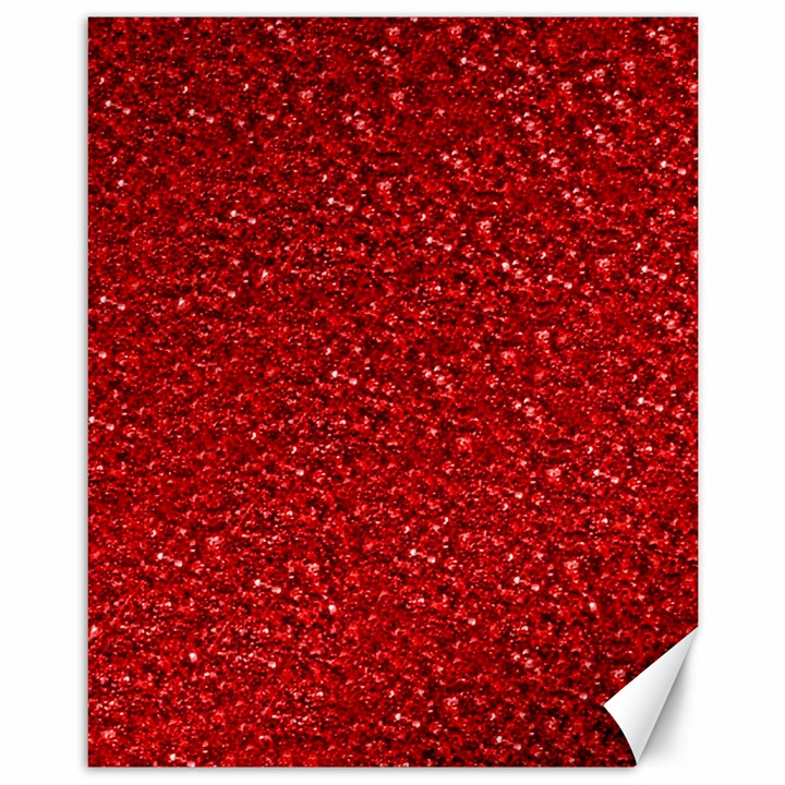 Sparkling Glitter Red Canvas 11  x 14  
