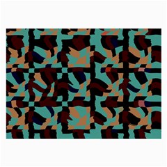 Distorted Shapes In Retro Colors Large Glasses Cloth (2 Sides)