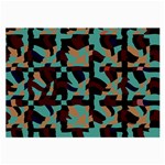 Distorted shapes in retro colors Large Glasses Cloth (2 Sides) Front