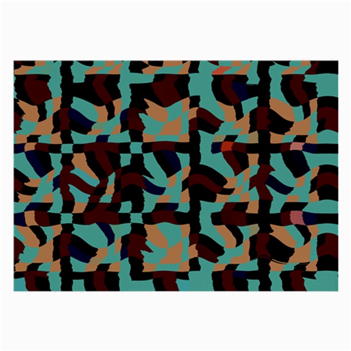 Distorted shapes in retro colors Large Glasses Cloth (2 Sides)