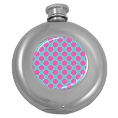 Cute Pretty Elegant Pattern Round Hip Flask (5 Oz)