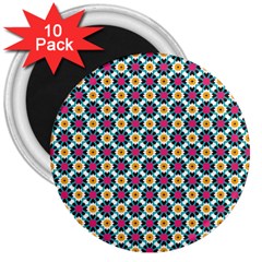 Cute Abstract Pattern Background 3  Magnets (10 Pack)  by GardenOfOphir