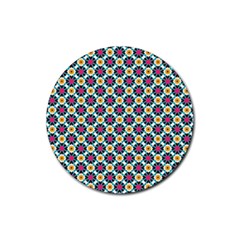 Cute Abstract Pattern Background Rubber Coaster (round)  by GardenOfOphir