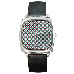 Cute Abstract Pattern Background Square Metal Watches by GardenOfOphir