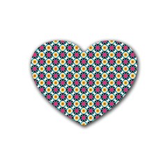 Cute Abstract Pattern Background Heart Coaster (4 Pack)  by GardenOfOphir