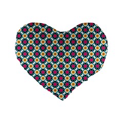 Cute Abstract Pattern Background Standard 16  Premium Flano Heart Shape Cushions by GardenOfOphir