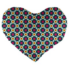 Cute Abstract Pattern Background Large 19  Premium Flano Heart Shape Cushions by GardenOfOphir