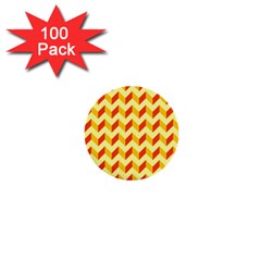 Modern Retro Chevron Patchwork Pattern  1  Mini Buttons (100 pack) 