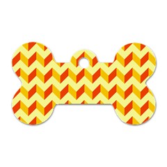 Modern Retro Chevron Patchwork Pattern  Dog Tag Bone (two Sides) by GardenOfOphir