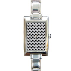 Modern Retro Chevron Patchwork Pattern  Rectangle Italian Charm Watches by GardenOfOphir