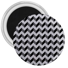 Modern Retro Chevron Patchwork Pattern  3  Magnets