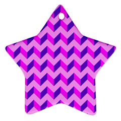 Modern Retro Chevron Patchwork Pattern Star Ornament (Two Sides) 