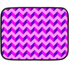 Modern Retro Chevron Patchwork Pattern Double Sided Fleece Blanket (mini)  by GardenOfOphir