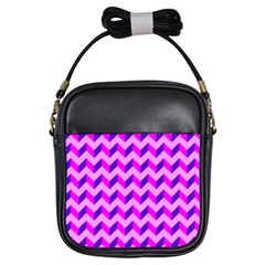 Modern Retro Chevron Patchwork Pattern Girls Sling Bags