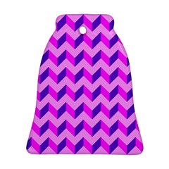 Modern Retro Chevron Patchwork Pattern Bell Ornament (2 Sides)