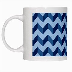 Modern Retro Chevron Patchwork Pattern White Mugs