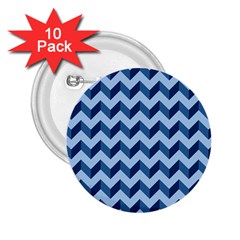 Modern Retro Chevron Patchwork Pattern 2.25  Buttons (10 pack) 