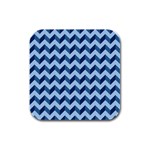 Modern Retro Chevron Patchwork Pattern Rubber Square Coaster (4 pack)  Front