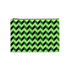 Modern Retro Chevron Patchwork Pattern Cosmetic Bag (medium)  by GardenOfOphir