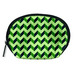 Modern Retro Chevron Patchwork Pattern Accessory Pouches (medium)  by GardenOfOphir