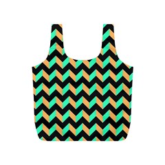 Modern Retro Chevron Patchwork Pattern Full Print Recycle Bags (s) 