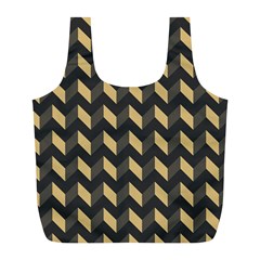 Modern Retro Chevron Patchwork Pattern Full Print Recycle Bags (l)  by GardenOfOphir