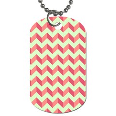 Modern Retro Chevron Patchwork Pattern Dog Tag (two Sides) by GardenOfOphir