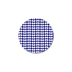 Blue And White Leaf Pattern Golf Ball Marker by GardenOfOphir