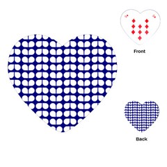 Blue And White Leaf Pattern Playing Cards (heart)  by GardenOfOphir