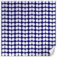 Blue And White Leaf Pattern Canvas 16  X 16   by GardenOfOphir