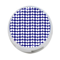 Blue And White Leaf Pattern 4-port Usb Hub (two Sides)  by GardenOfOphir