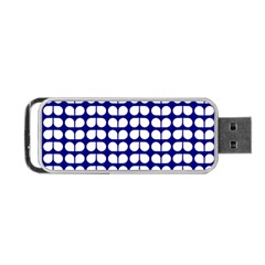 Blue And White Leaf Pattern Portable Usb Flash (one Side) by GardenOfOphir