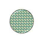 Modern Retro Chevron Patchwork Pattern Hat Clip Ball Marker (4 pack) Front